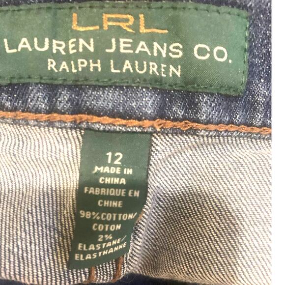 Lauren Ralph Lauren Jeans Womens 12 Blue Mid Rise Boot Cut Denim Med/ Dark Wash - Picture 3 of 10